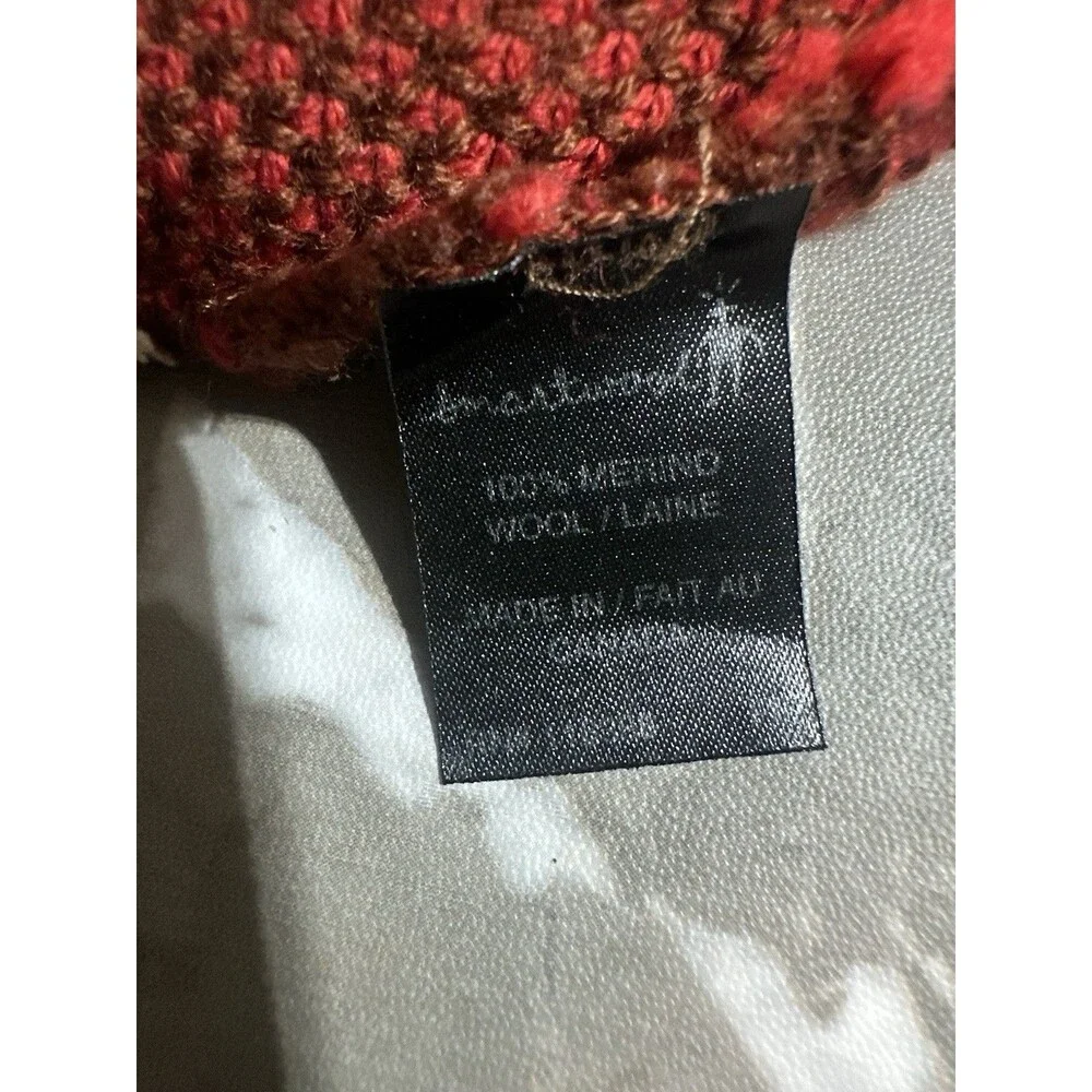 Smartwool Marino Wool Beanie Red Burgundy Burnt Orange Knit Hat One Size